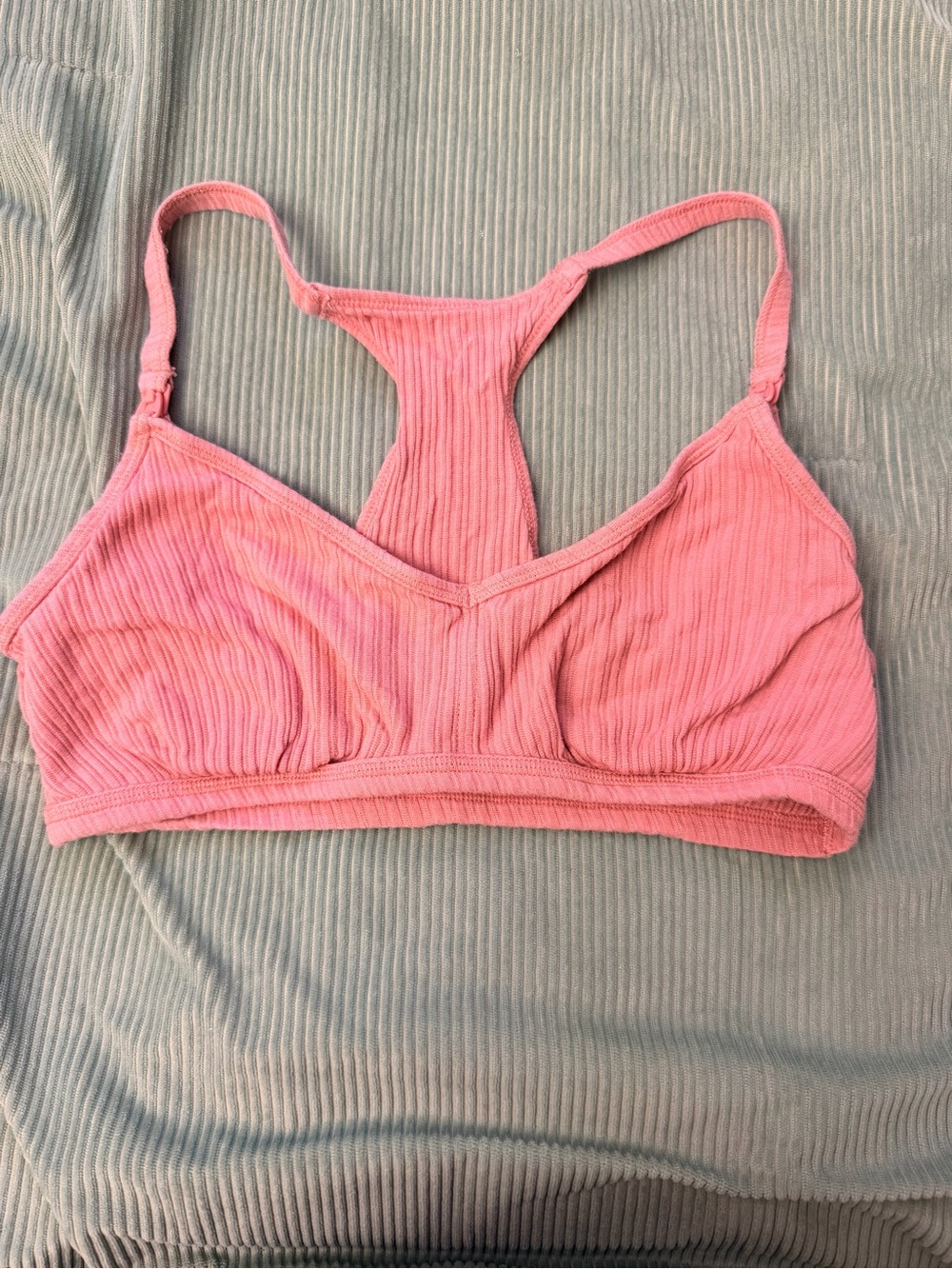 Nursing bra - Ribbed Pink Racerback Bralette - Picture 1 of 3